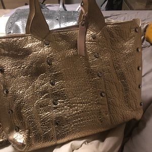 Jimmy Choo Large Metallic Leather Lockett shopper